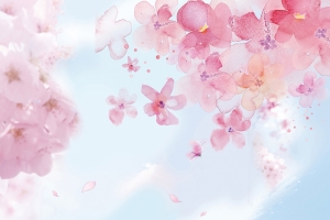 手绘樱花节主题海报背景素材