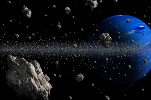 行星 小行星 太空 蓝色 小行星带 4k壁纸 3840x2160