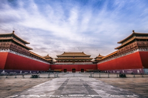 蓝天白云中国风楼宇