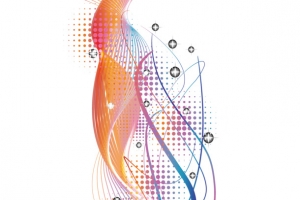 矢量彩色曲线波浪线