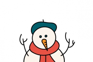 红围巾雪人