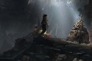 古墓丽影暗影 游戏原画带鱼屏壁纸3440x1440