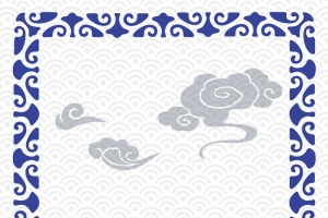 矢量古典青花瓷花纹背景