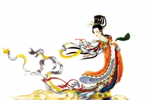 七夕中秋嫦娥月饼牡丹素材