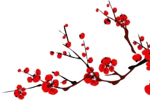 冬季水墨梅枝元素