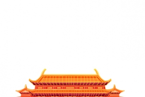 国潮风手绘房子楼房