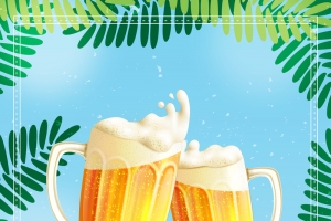 夏天激情狂欢啤酒节宣传海报背景素材