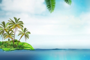 夏日防晒海洋海报背景