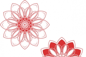 红色古典窗花