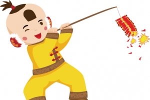 放鞭炮的男孩