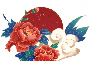 中国风牡丹祥云