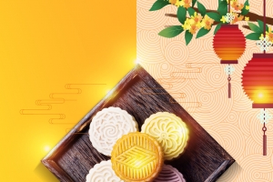 中秋节月饼宣传海报背景图元素
