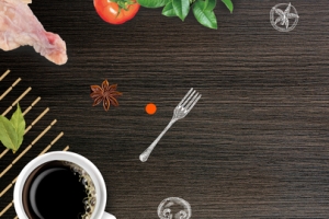 咖啡色原木天猫食品大促销PSD分层banner