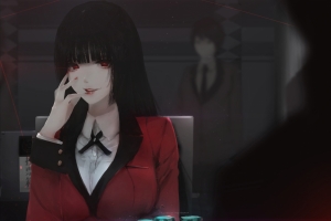 狂赌之渊(Kakegurui) 红色制服女生 二次元动漫4k壁纸