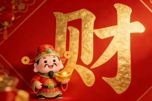 财神 财字 过年红色喜庆背景 4k车机高清壁纸