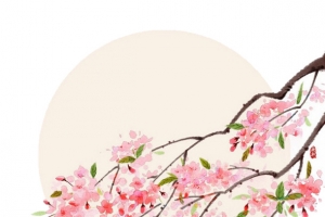 手绘桃花边框
