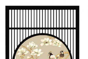 茶室落地栅栏屏风