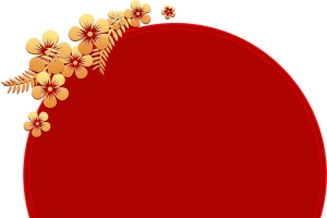 金色花环结婚背景板