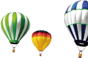 彩色热气球漂浮