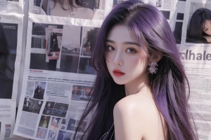 报纸墙美女 回眸一笑 回头 4K壁纸3840x2400