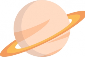 粉色扁平星环星球