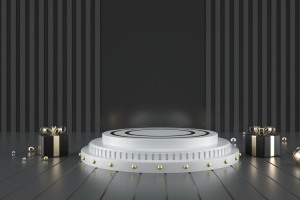 C4D，黑金，舞台，高端