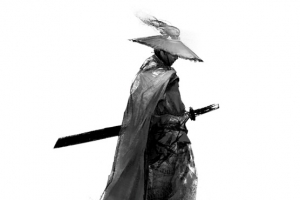 黑色古典水墨武侠人物