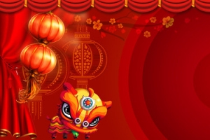 春节大气中国风红色海报背景