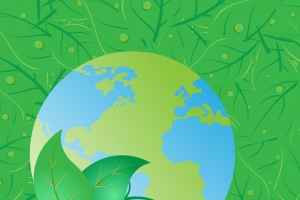 绿色地球植物海报背景矢量