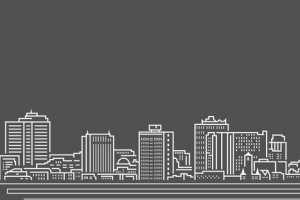 城市黑白建筑简约线条企业官网banner