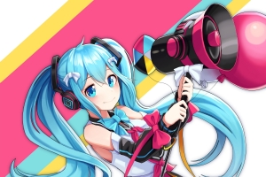 初音未来miku耳机 扩音器 4k手机壁纸