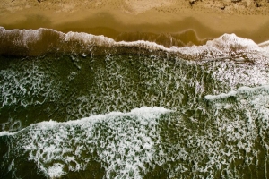 大海 海滩 鸟瞰图 波浪 4k壁纸 3840x2160
