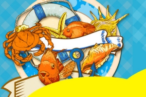 卡通可爱海鲜大促banner