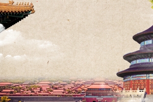 复古北京故宫人文旅游海报背景素材