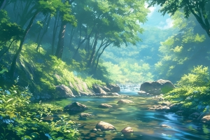 宁静山谷小溪4K高清风景图片壁纸4224x2376免费下载