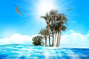 创意广告元素夏日海底世界图片