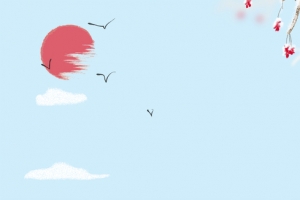 冬季腊梅小清新卡通蓝色banner