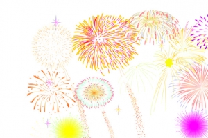 天空绽放烟花喜庆