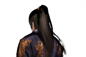 黑衣男子背影古风手绘