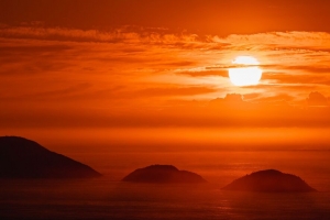 太阳 日落 天空 山丘 云 4k壁纸 3840x2160