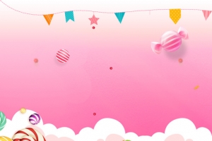 61儿童节激情狂欢几何扁平粉色糖果banner