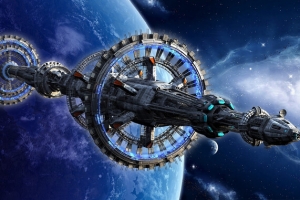 空间站宇宙飞船星空