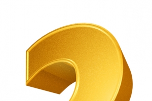 金色立体阿拉伯数字2