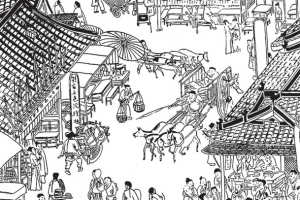 手绘 集市 风俗习惯 国潮风