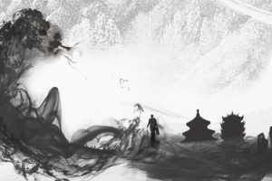 中国梦中国魂水墨文艺黑白色banner