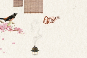 红色梅花喜鹊鸟屏风香炉古典家具家装嘉年华
