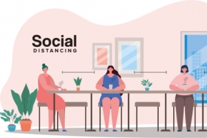 人物社交距离主题高清PNG透明免扣设计素材免费下载