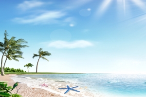 大海沙滩夏季海报图片