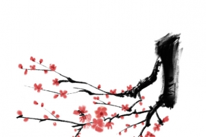 水墨梅花元素图