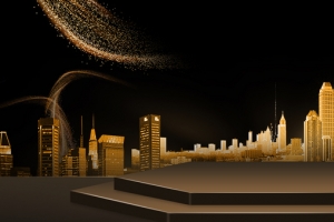 黑金城市大气几何banner